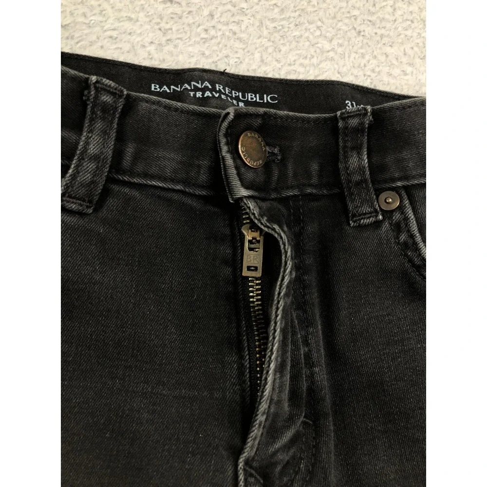 Banana Republic Jeans Mens 32x30 (Tag 31x30) Black Traveler Slim Fit